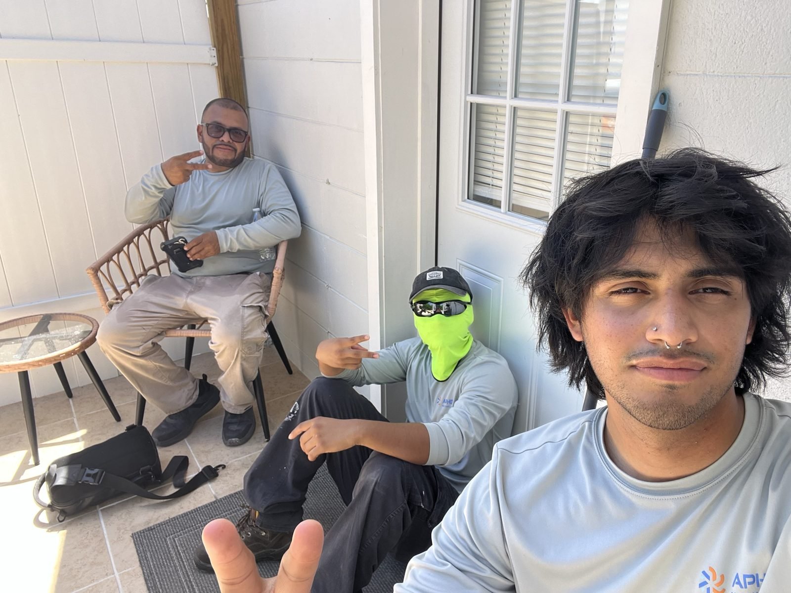 The Aphex team after a long attic day. Jorge, Jordan & Josue. Nobody wanted to stand up for this photo lol.