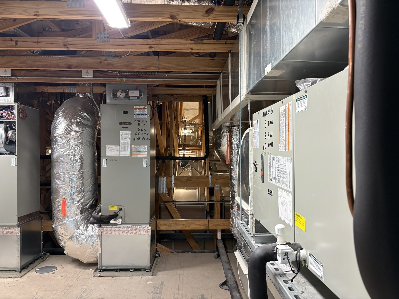 Fully labeled, installed to code. Tonnage, kW, amps & volts on every cabinet. Inspectors tell us this wows them. We try not to think too hard about what that says about everyone else lol.